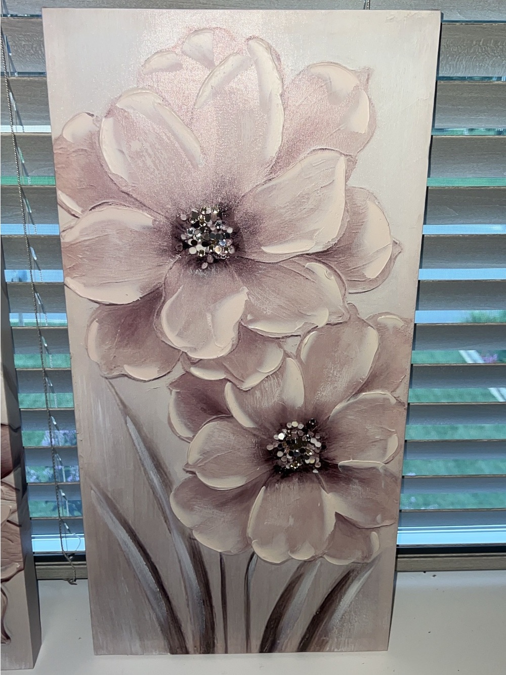 Floral Canvas Wall Art in Soft Mauve - Brand